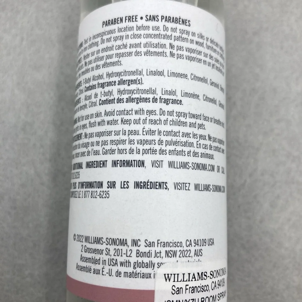 Williams Sonoma‎ Room Spray Sweet Jasmine & Yuzu Scent 3.4 fl oz NWOB